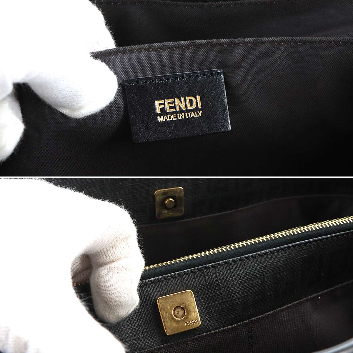 Zucchino Tote Bag PVC Leather Black 8BH238 Purse