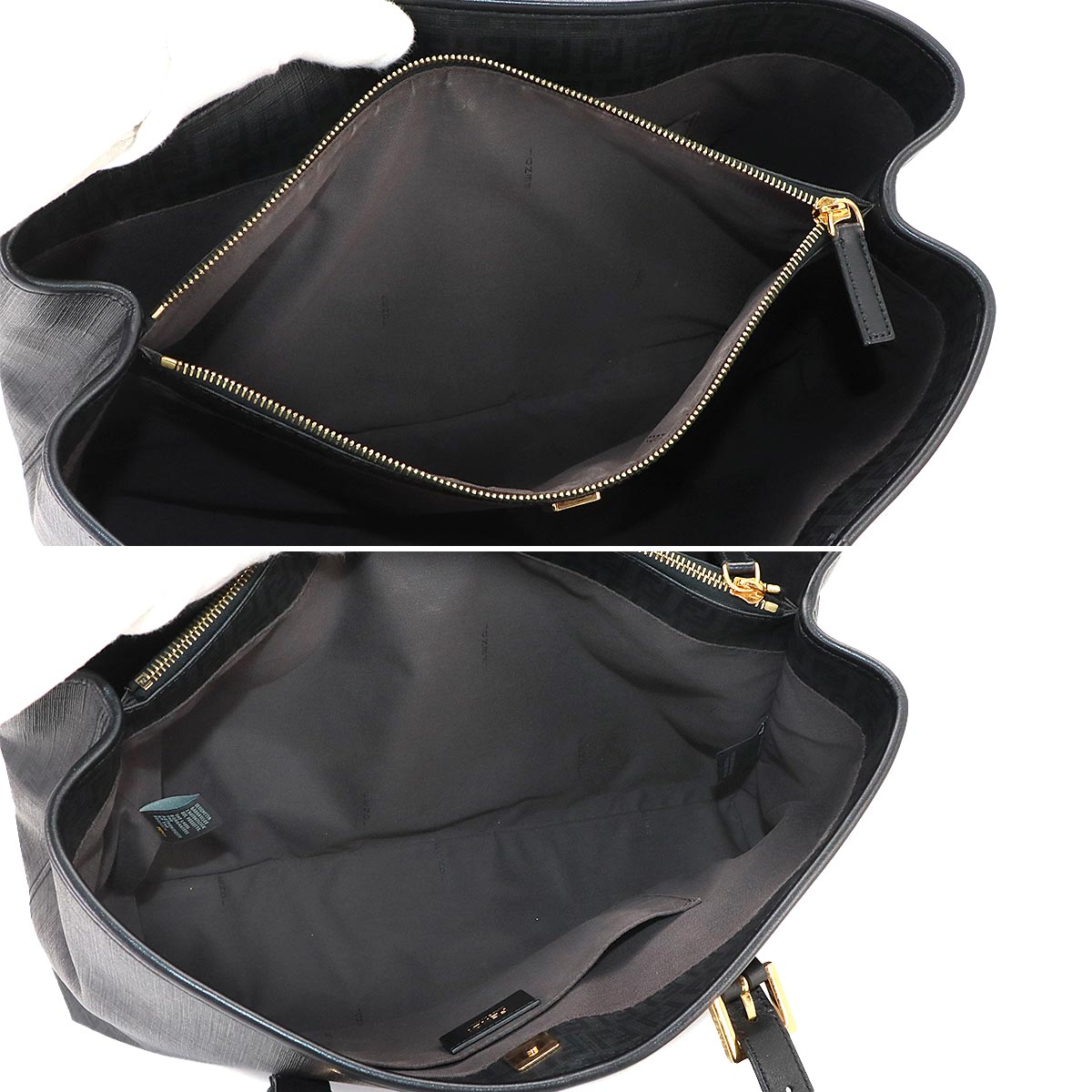 Zucchino Tote Bag PVC Leather Black 8BH238 Purse