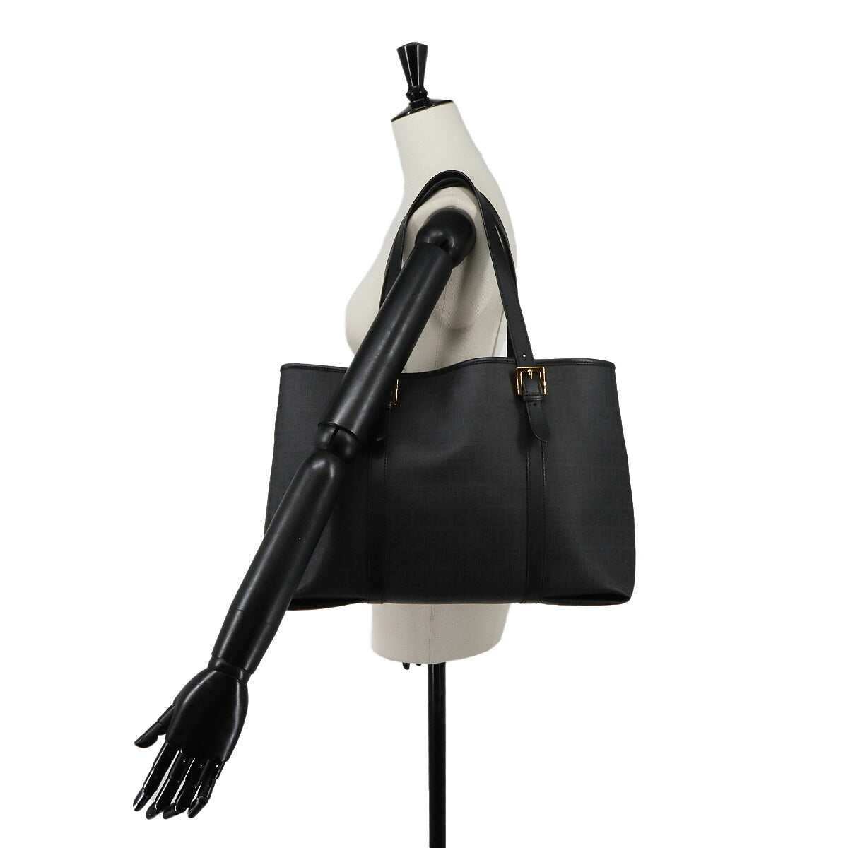Zucchino Tote Bag PVC Leather Black 8BH238 Purse