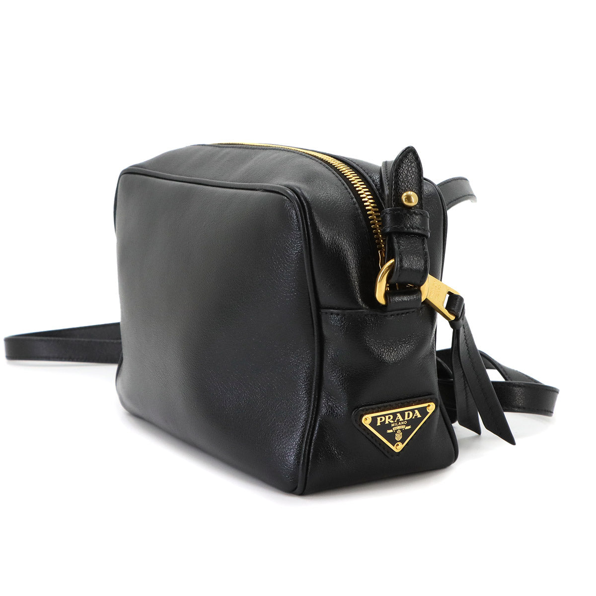 Logo Shoulder Bag Leather Black 1BH089 Purse