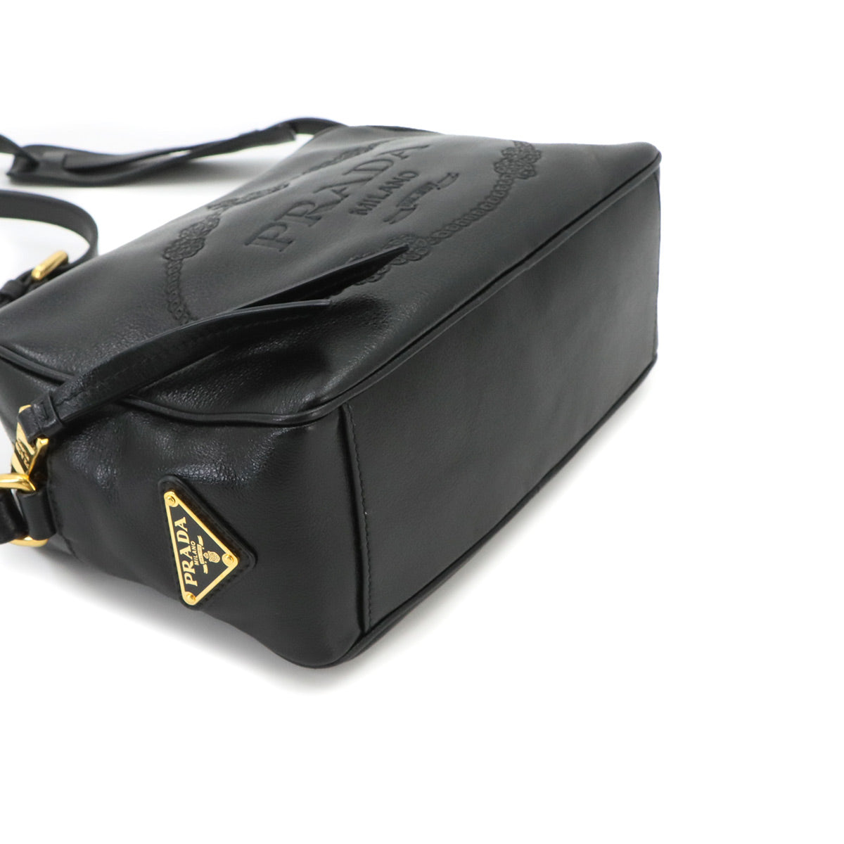 Logo Shoulder Bag Leather Black 1BH089 Purse