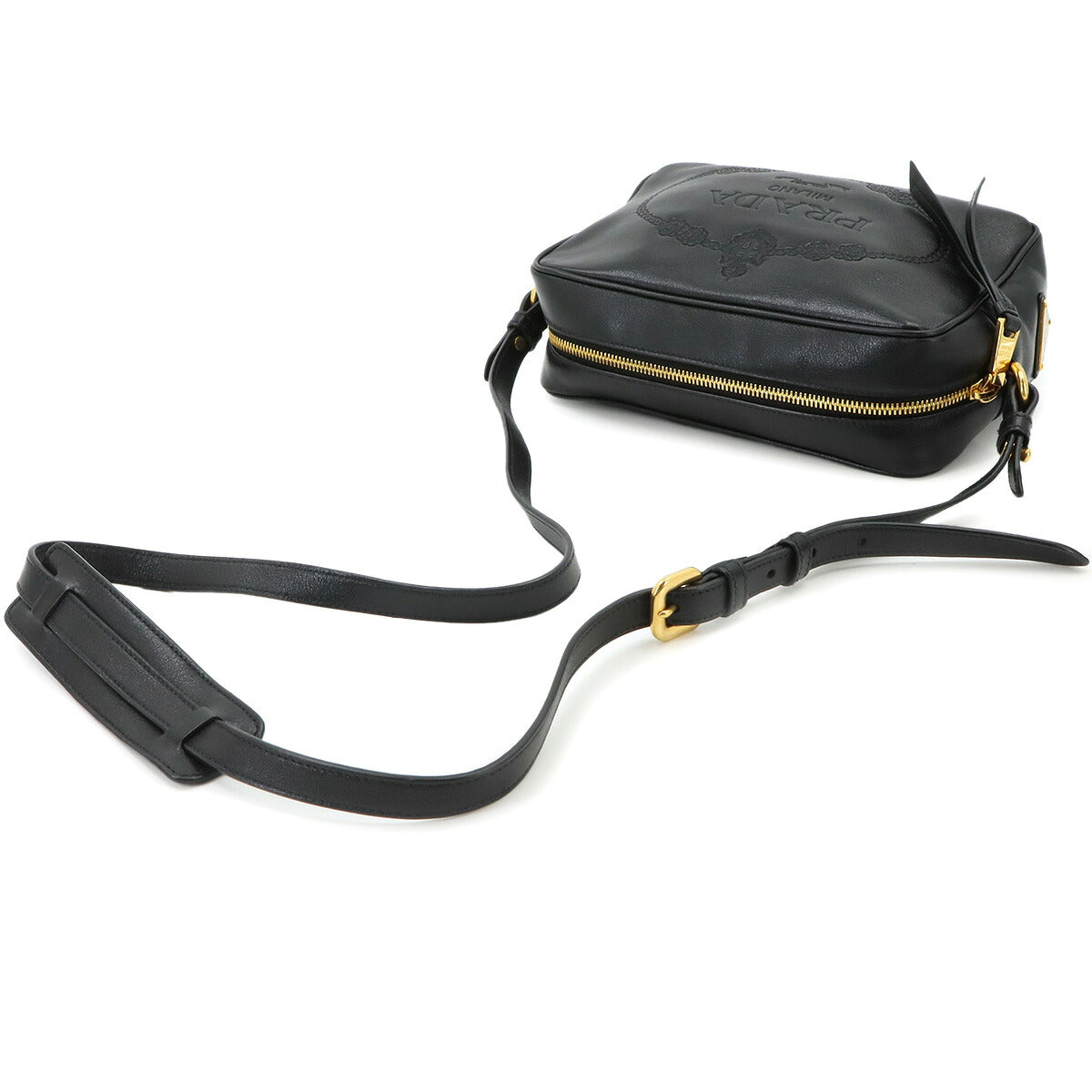 Logo Shoulder Bag Leather Black 1BH089 Purse