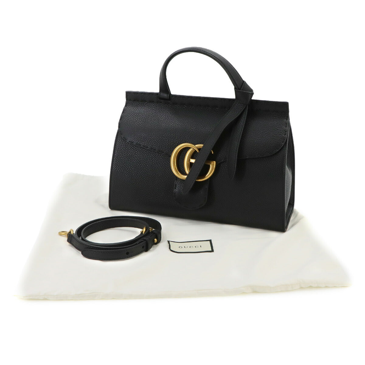 GG Marmont 2way Hand Shoulder Bag Leather Black 421890
