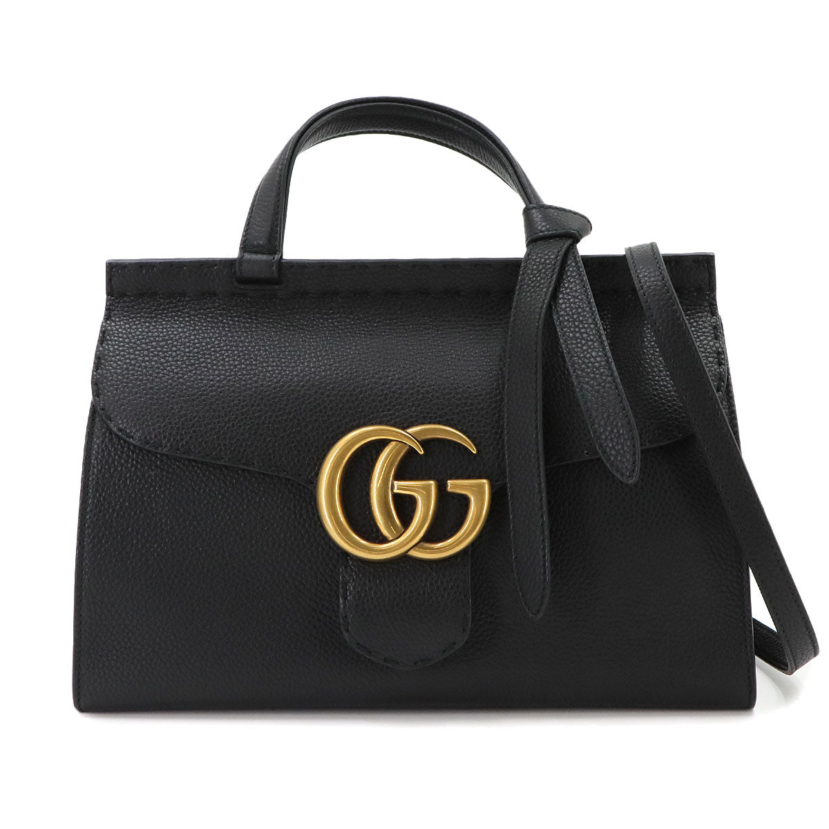 GG Marmont 2way Hand Shoulder Bag Leather Black 421890