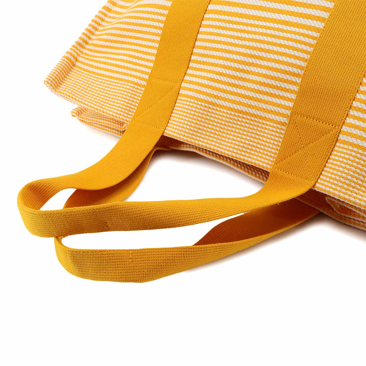 Bayadere Tote Bag Canvas Bouton dOr Yellow White Pouch Purse