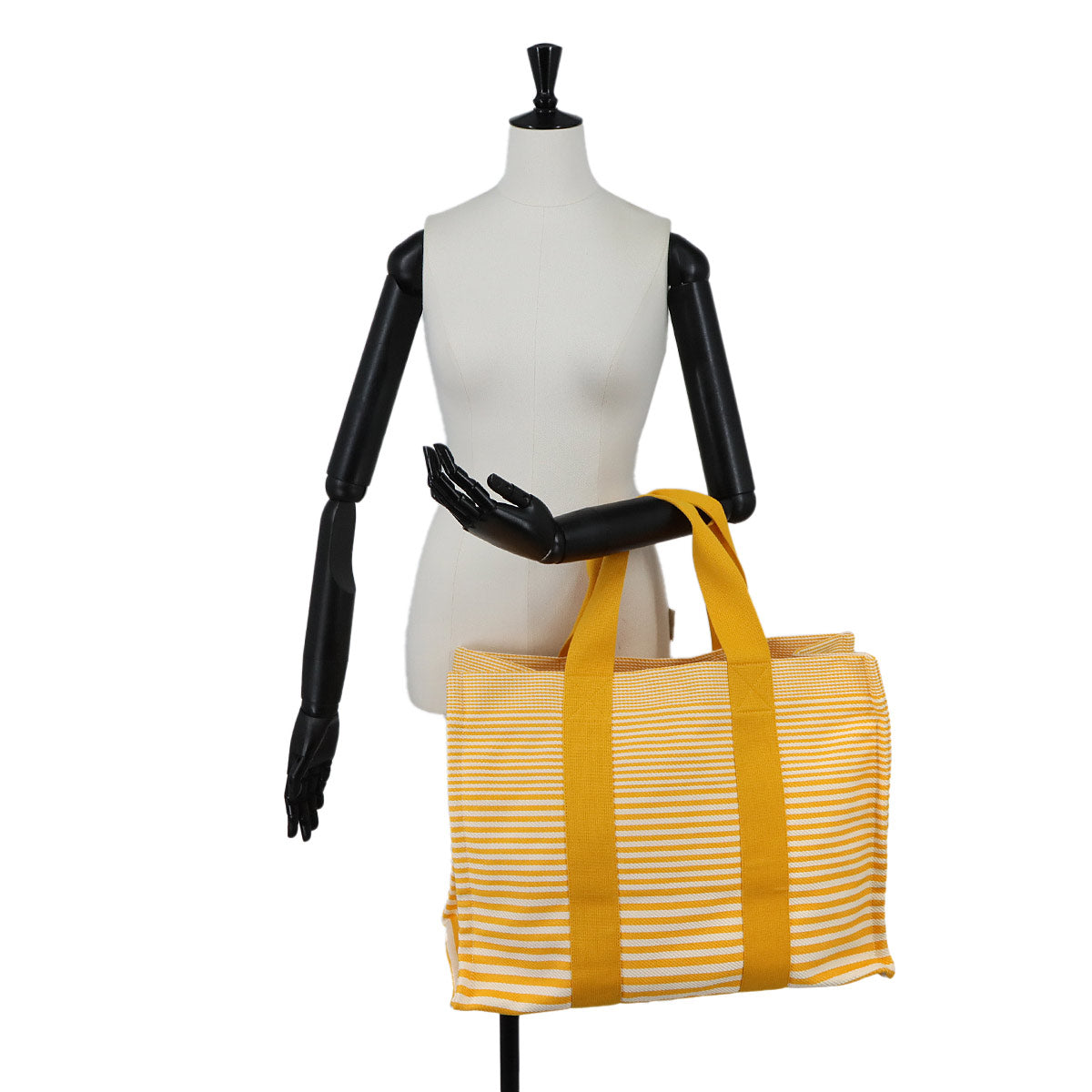 Bayadere Tote Bag Canvas Bouton dOr Yellow White Pouch Purse