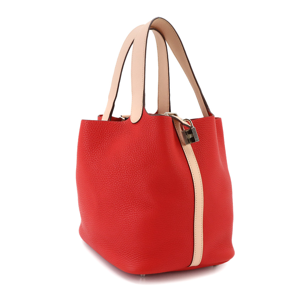 Picotin Lock Touch MM Hand Bag Taurillon Clemence Swift Red Pink