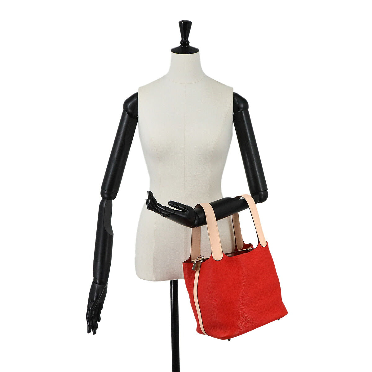 Picotin Lock Touch MM Hand Bag Taurillon Clemence Swift Red Pink