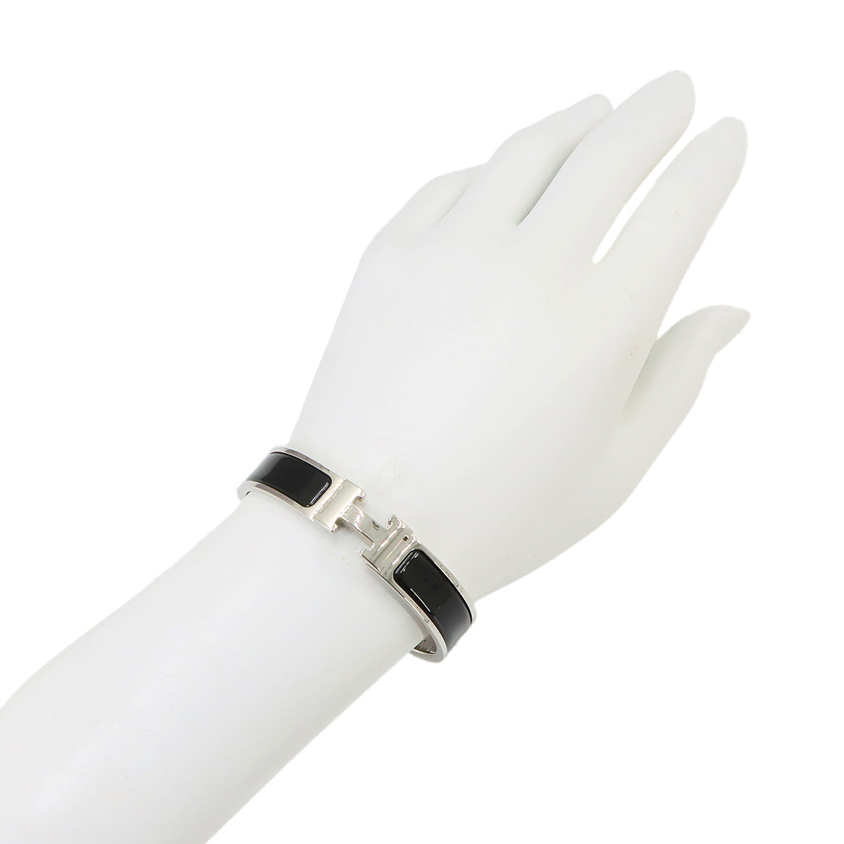 Clic H PM Bangle Black Silver Accessory