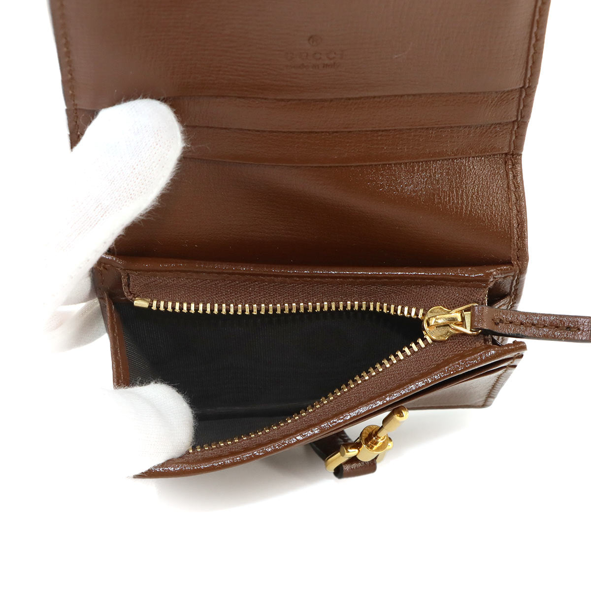 Jackie 1961 Wallet GG Supreme Canvas Leather Beige Brown 645536