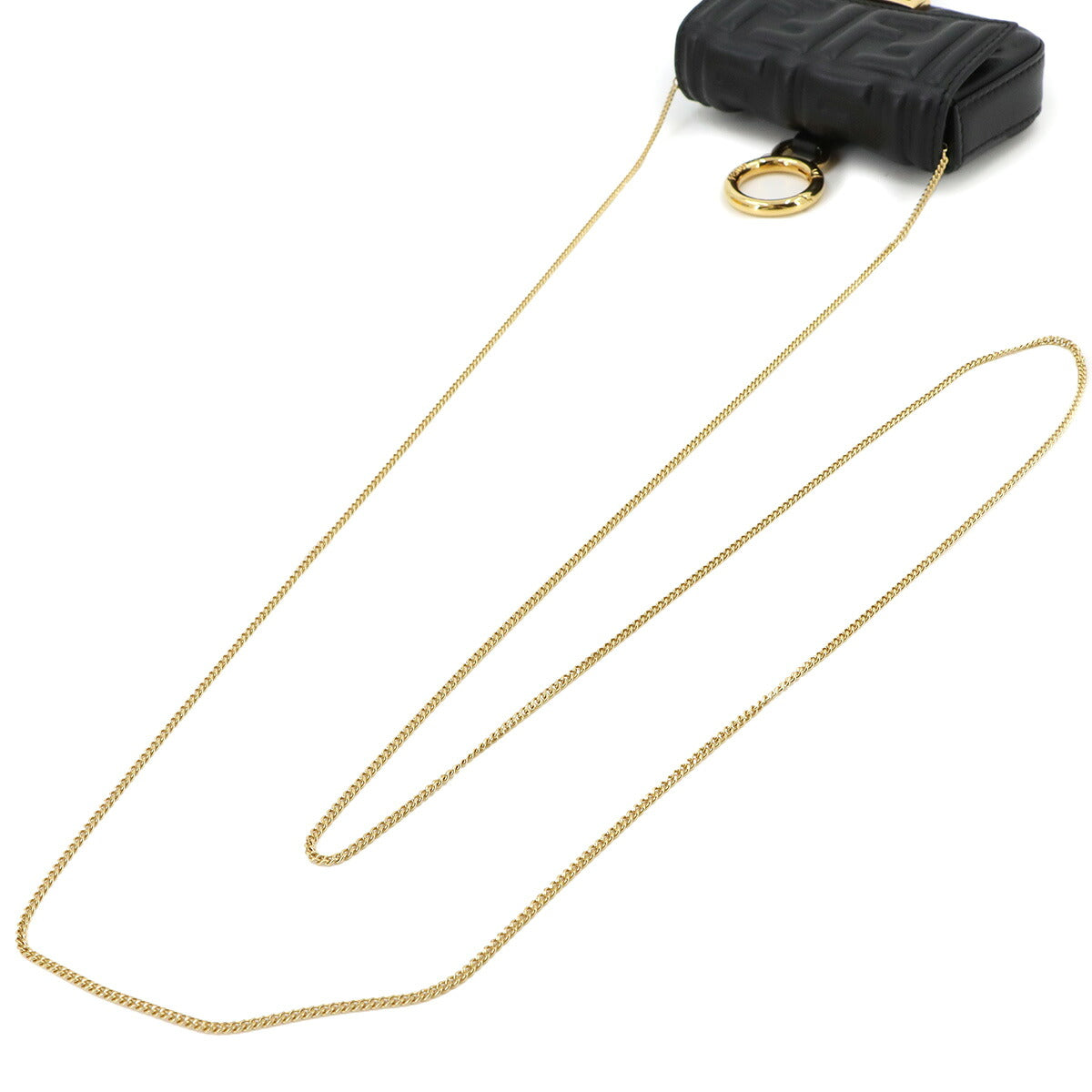 Nano Baguette Mini Chain Shoulder Bag Charm Black 7AR844