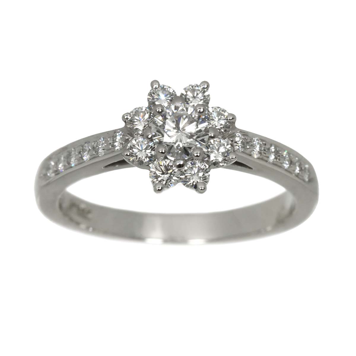 Flora Diamond Ring Pt Platinum Size6(US)