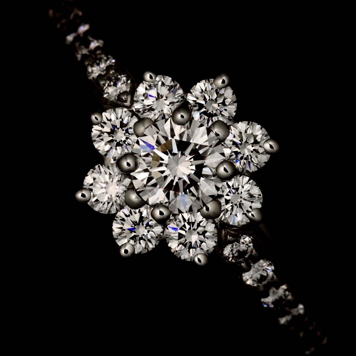 Flora Diamond Ring Pt Platinum Size6(US)