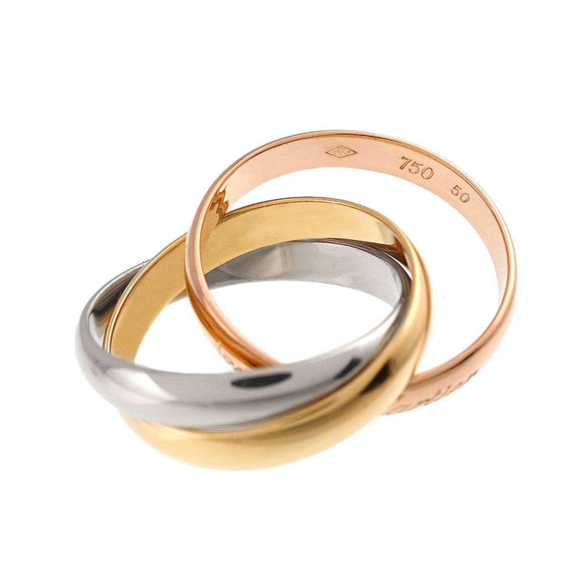 Trinity Ring 18K YG WG PG 750 Size50 5.25(US)