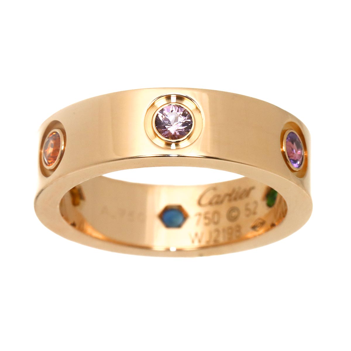 Love Multi stone Ring 18K Pink Gold 750 size52 5.5-5.75(US)