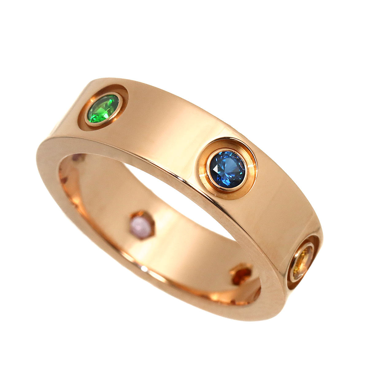 Love Multi stone Ring 18K Pink Gold 750 size52 5.5-5.75(US)
