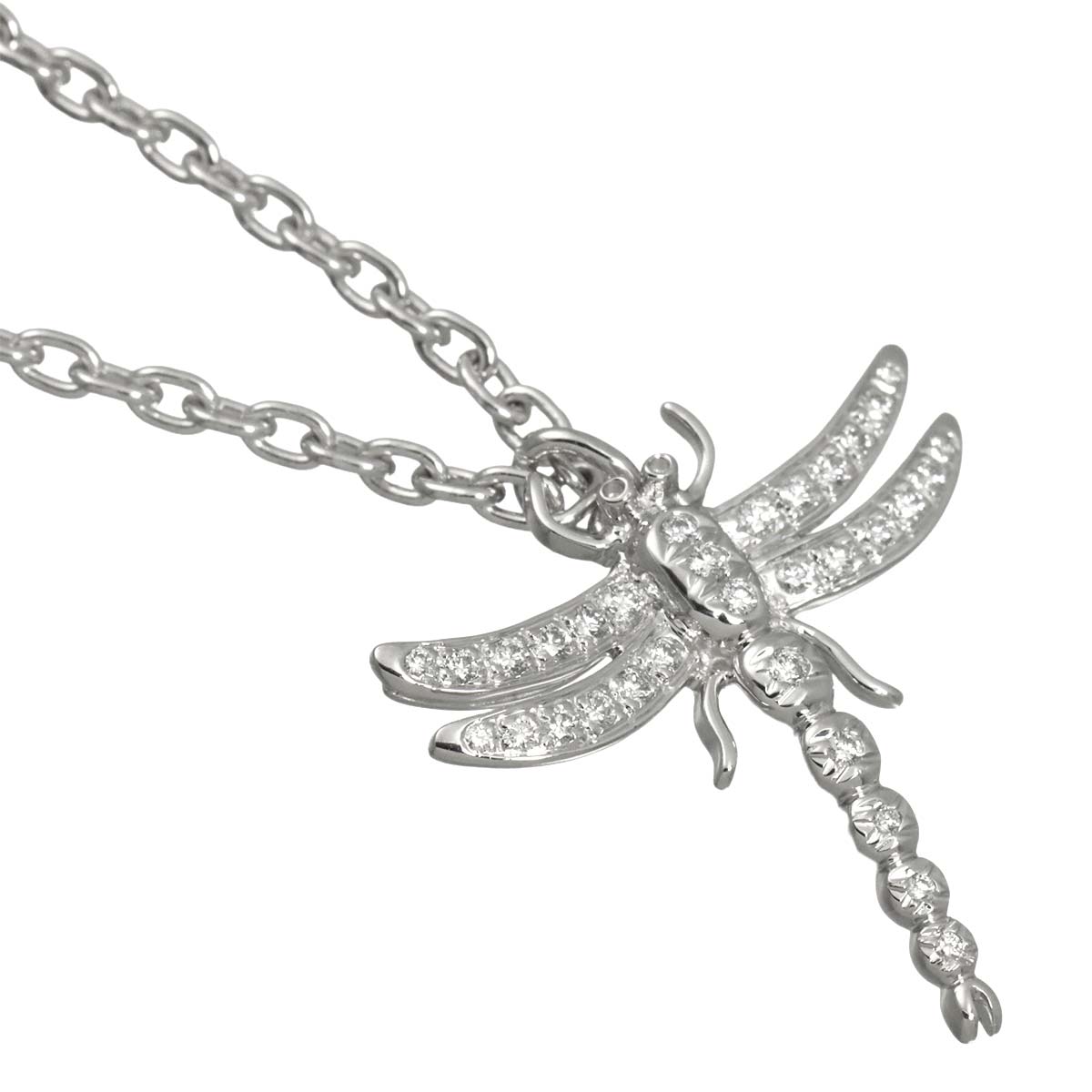 Dragonfly Diamond Necklace Platinum