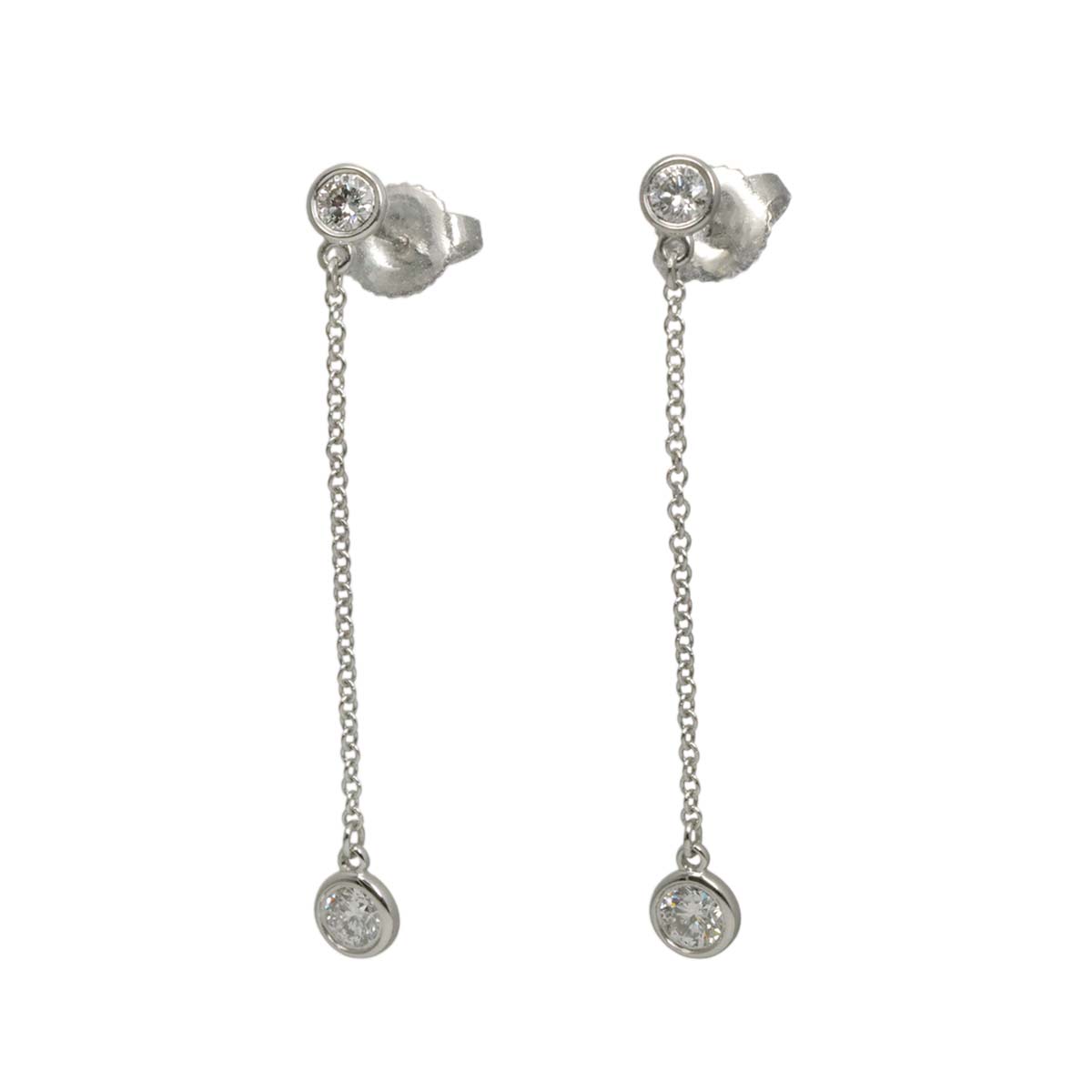 By The Yard Drop Diamond Earrings Pierced Pt
