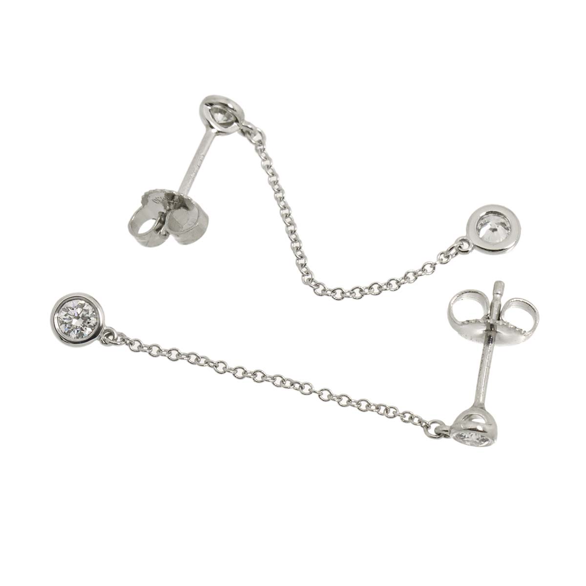 By The Yard Drop Diamond Earrings Pierced Pt