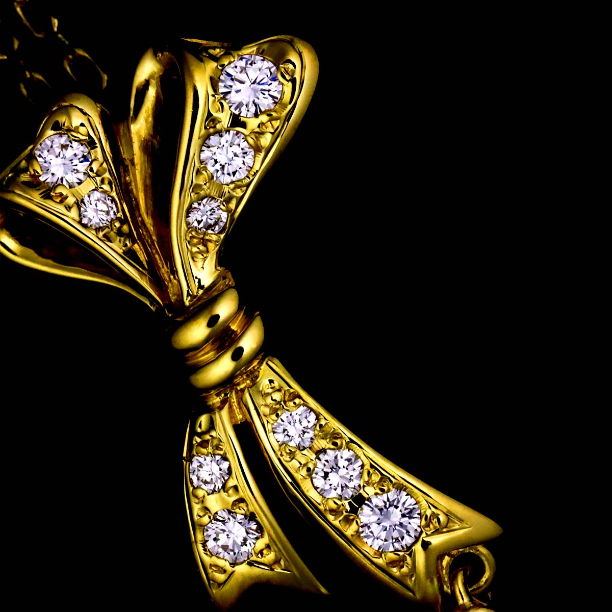 Akoya Pearl 7.6mm Diamond Necklace 18K Yellow Gold 750