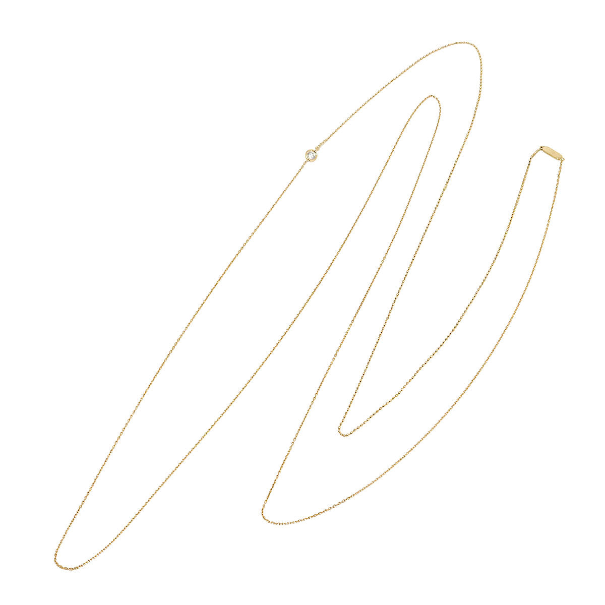 Diamond 0.13ct Long Necklace 18K Yellow Gold 750