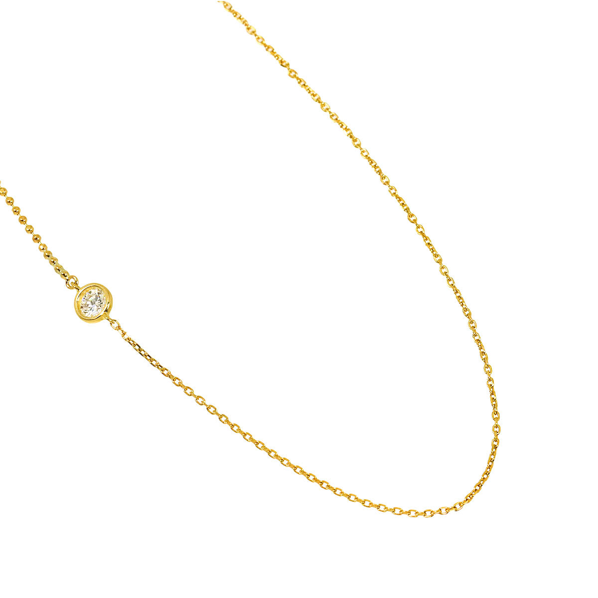 Diamond 0.13ct Long Necklace 18K Yellow Gold 750