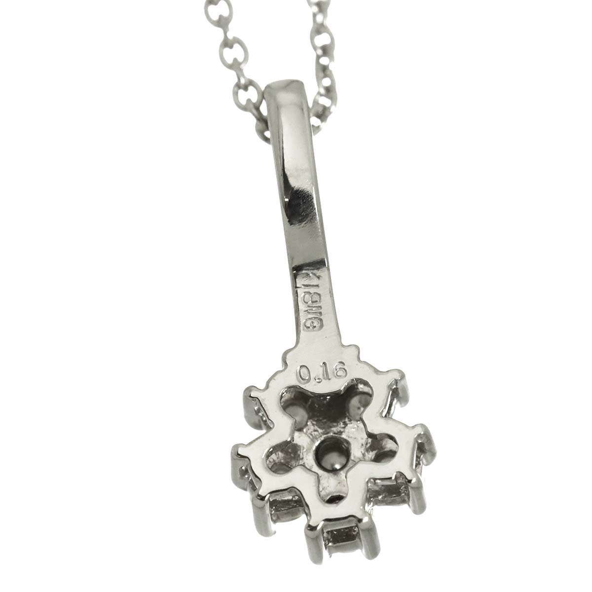 Diamond 0.16ct Necklace 18K WG White Gold 750