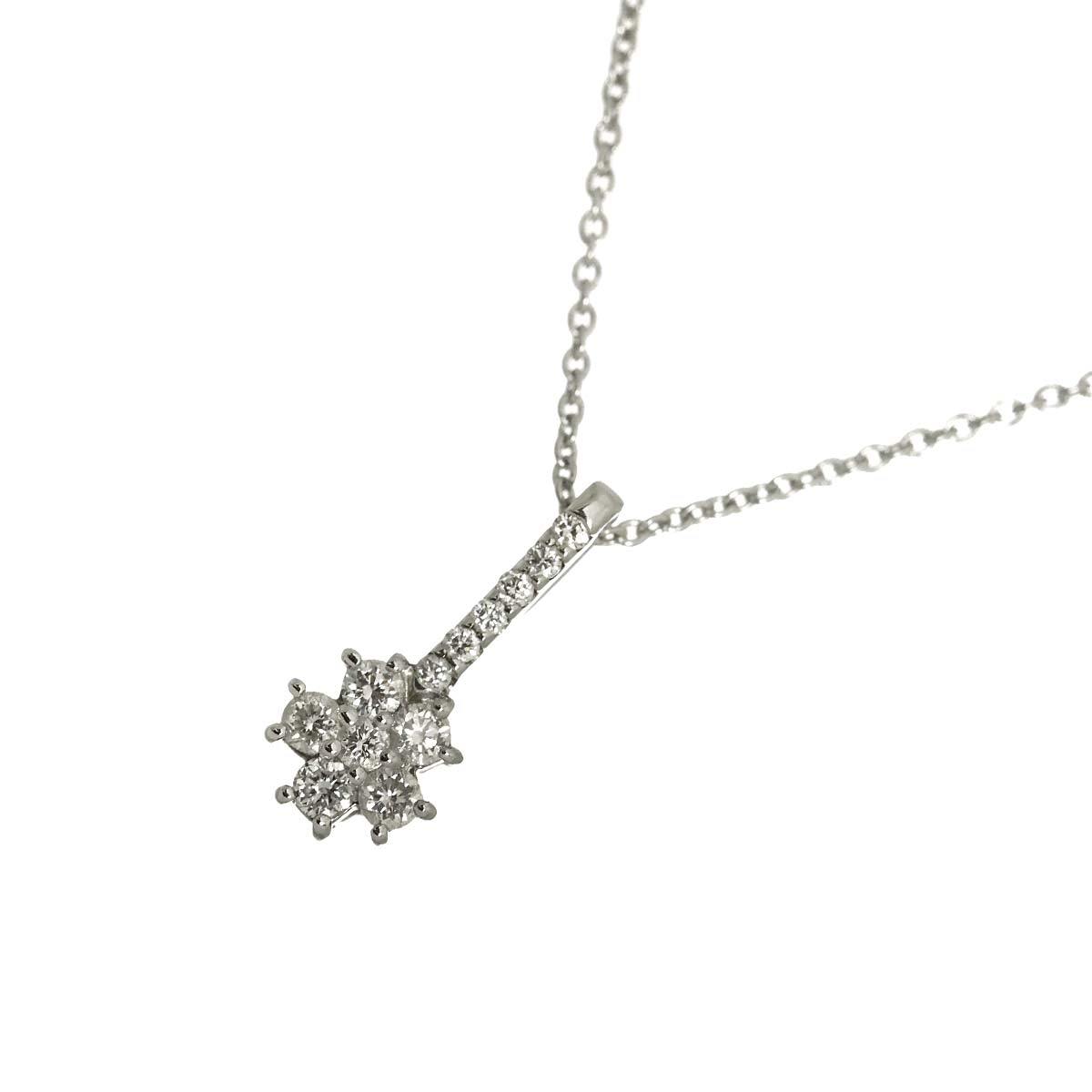Diamond 0.16ct Necklace 18K WG White Gold 750