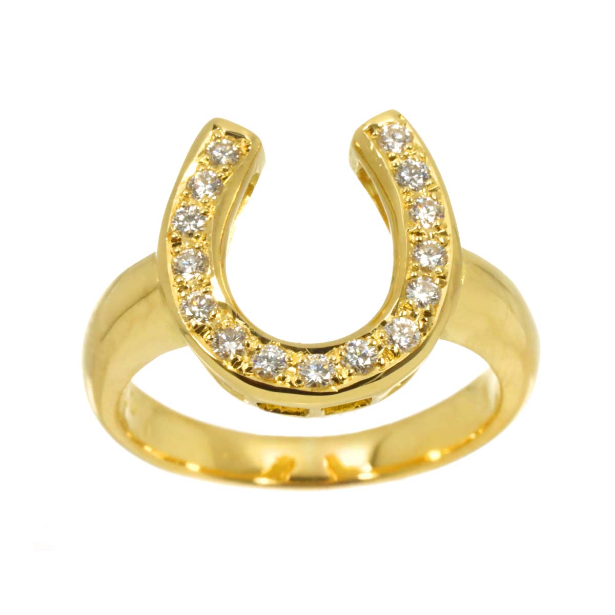 Diamond 0.30ct Ring 18K YG Yellow Gold 750 Size7.5(US)