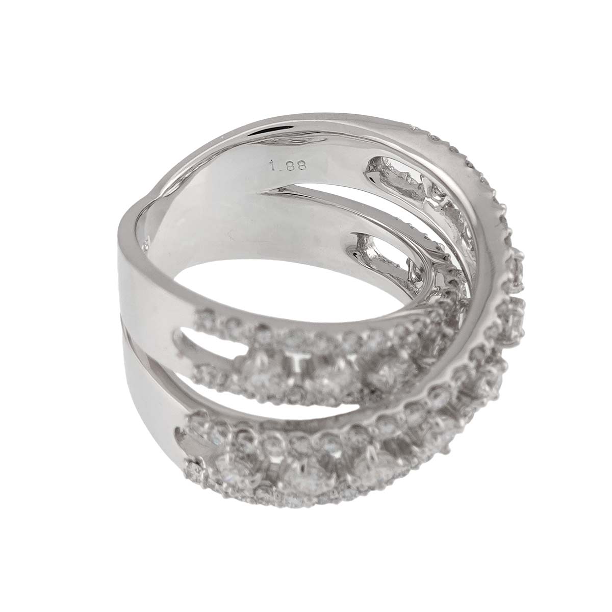Diamond 1.88ct Ring 18K WG 750 Size5.5-5.75(US)
