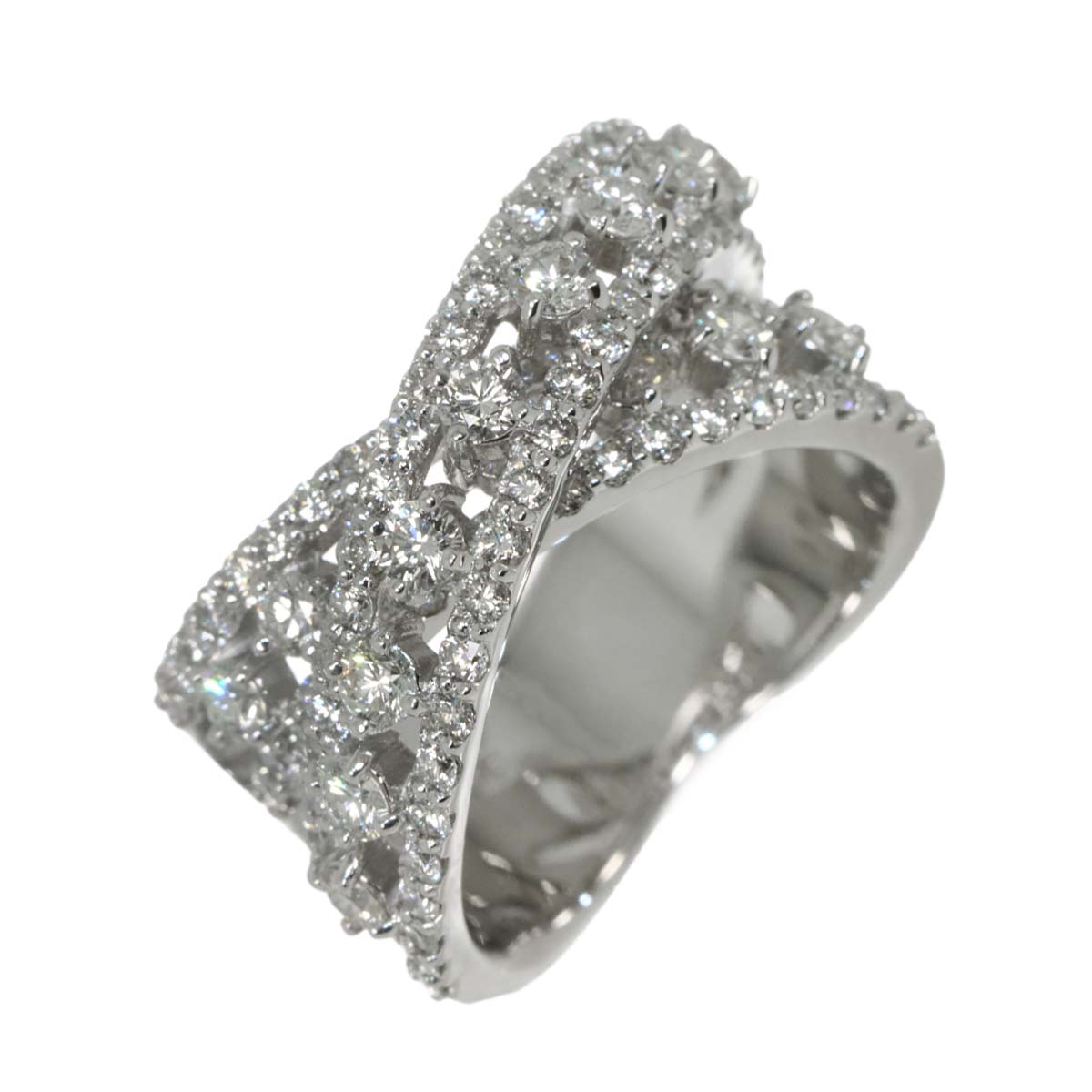 Diamond 1.88ct Ring 18K WG 750 Size5.5-5.75(US)