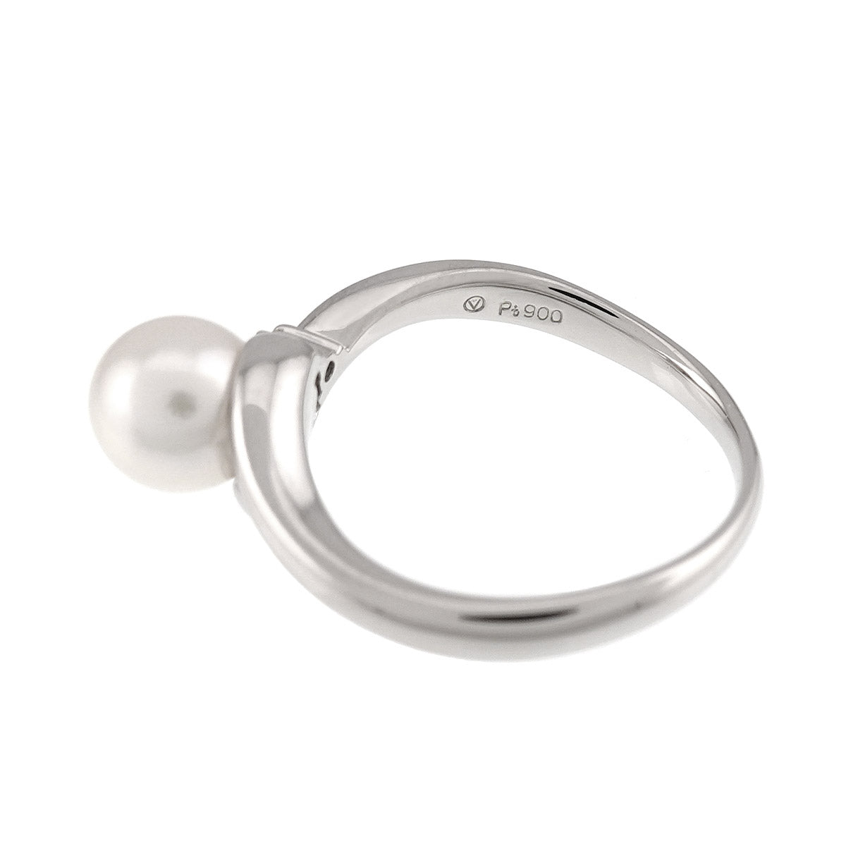 Akoya Pearl Diamond Ring Pt Platinum size5.5-5.75(US)