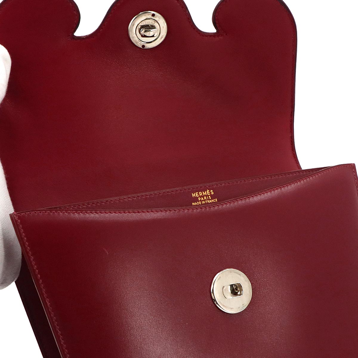 Frigate Hand Bag Boxcalf Rouge H Purse