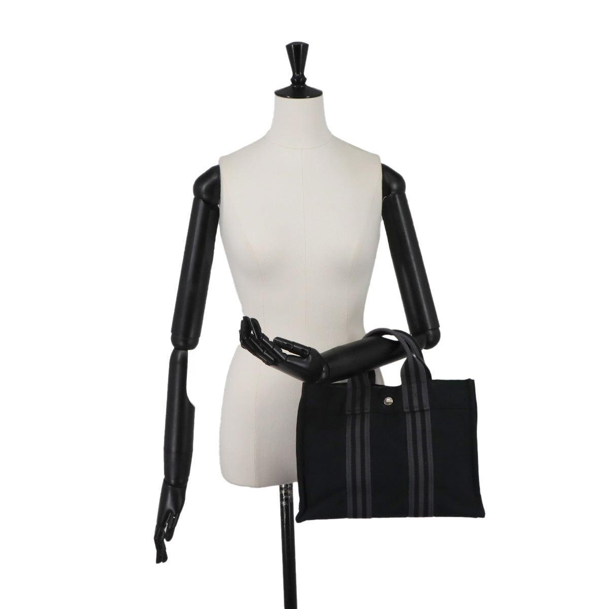 Fourre Tout PM Tote Bag Canvas Black Gray Unisex Purse