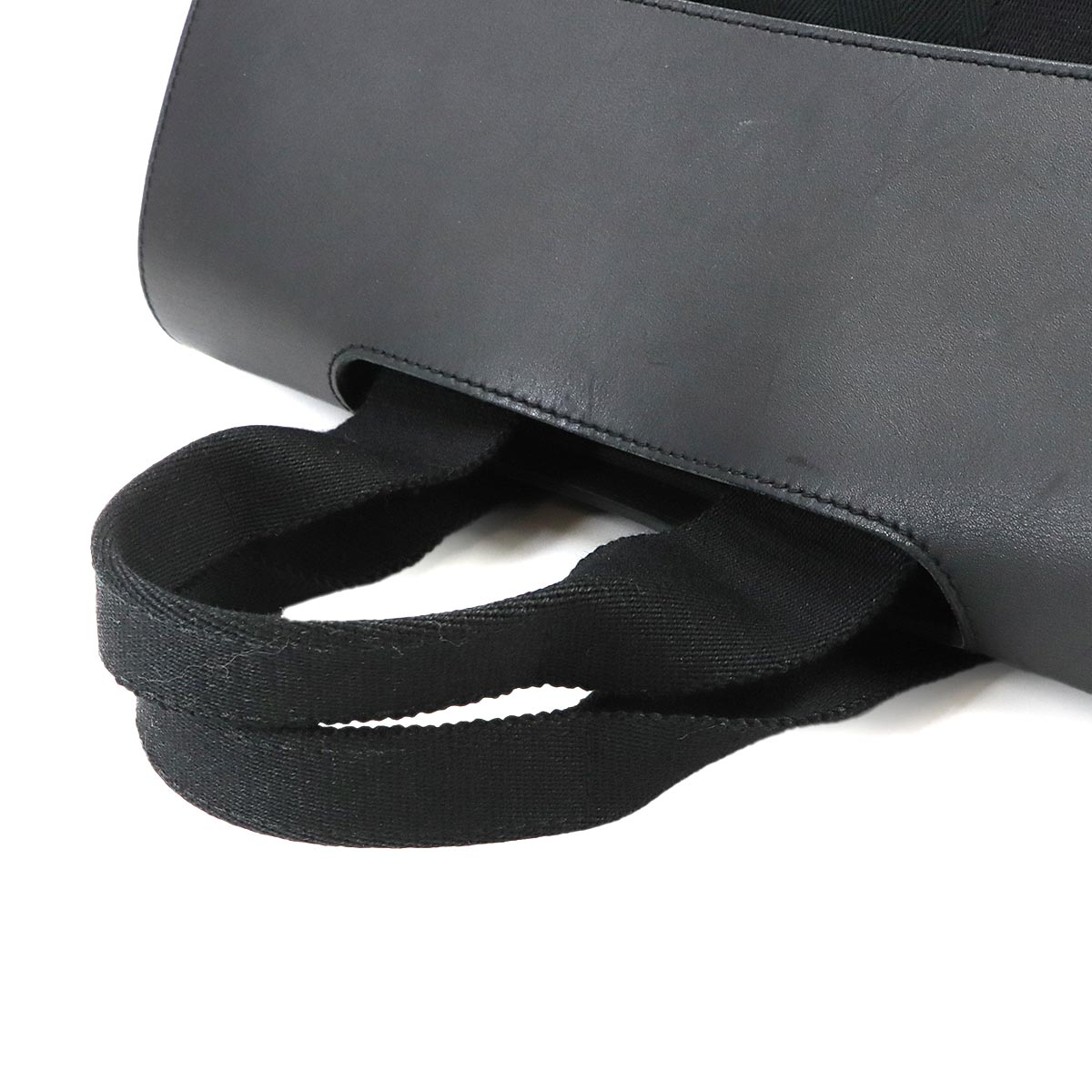 Valparaiso PM Hand Bag Toile Chevron Leather Black Purse