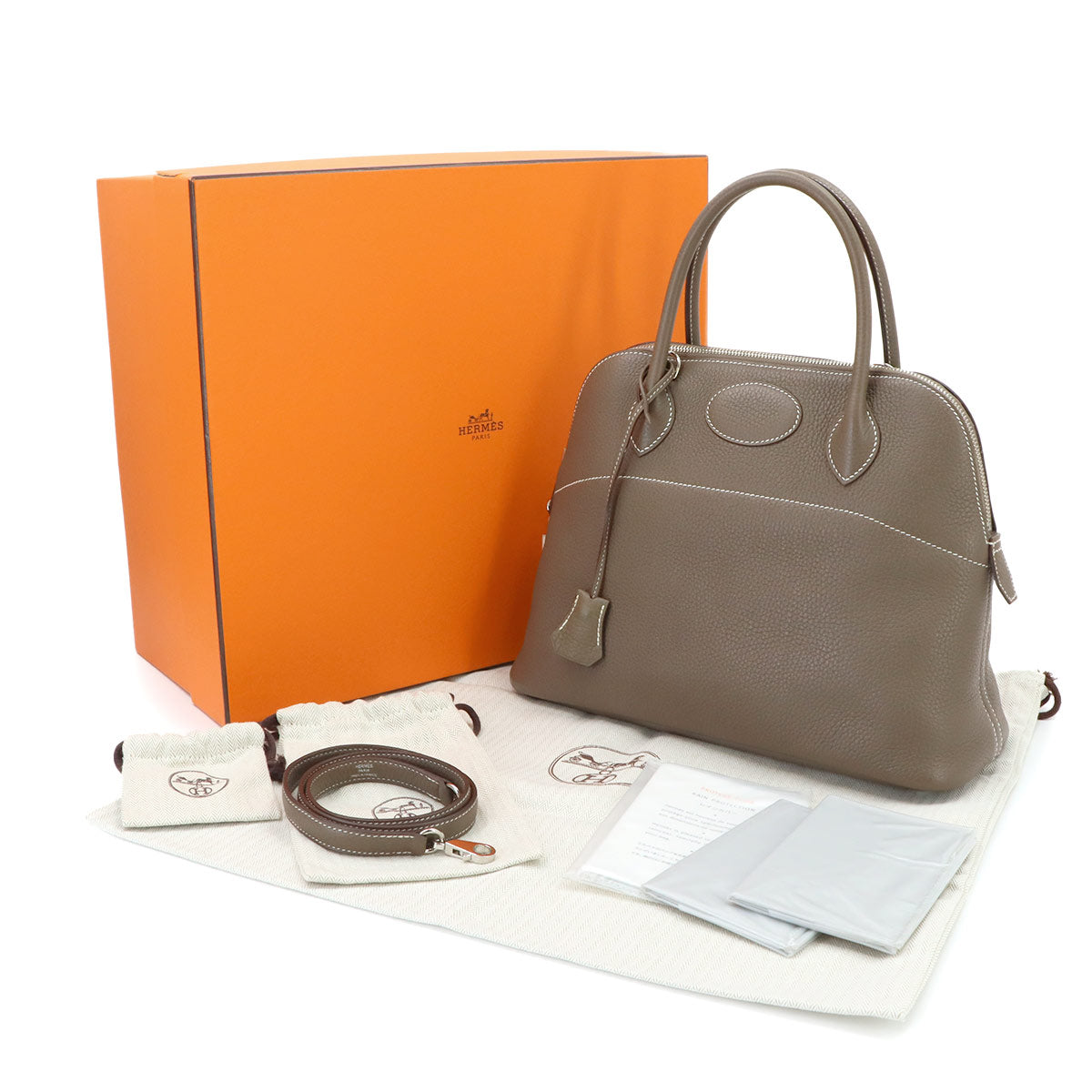 Bolide 31 Hand Shoulder Bag Taurillon Clemence Etoupe
