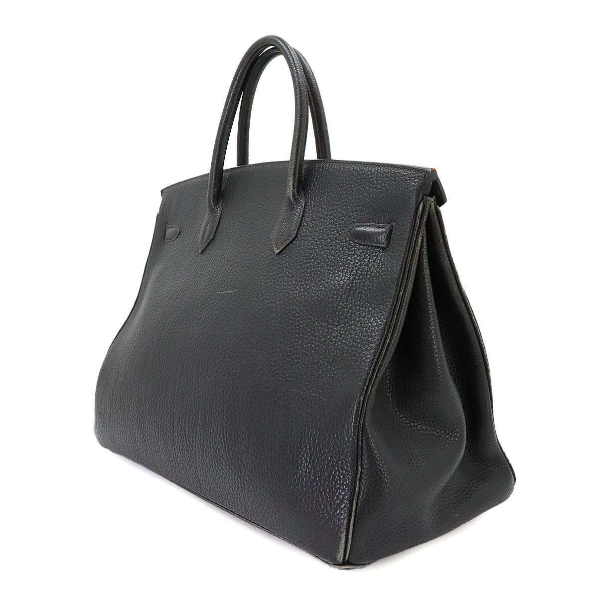 Birkin 40 Ardennes Leather Black Hand Bag Vintage Purse