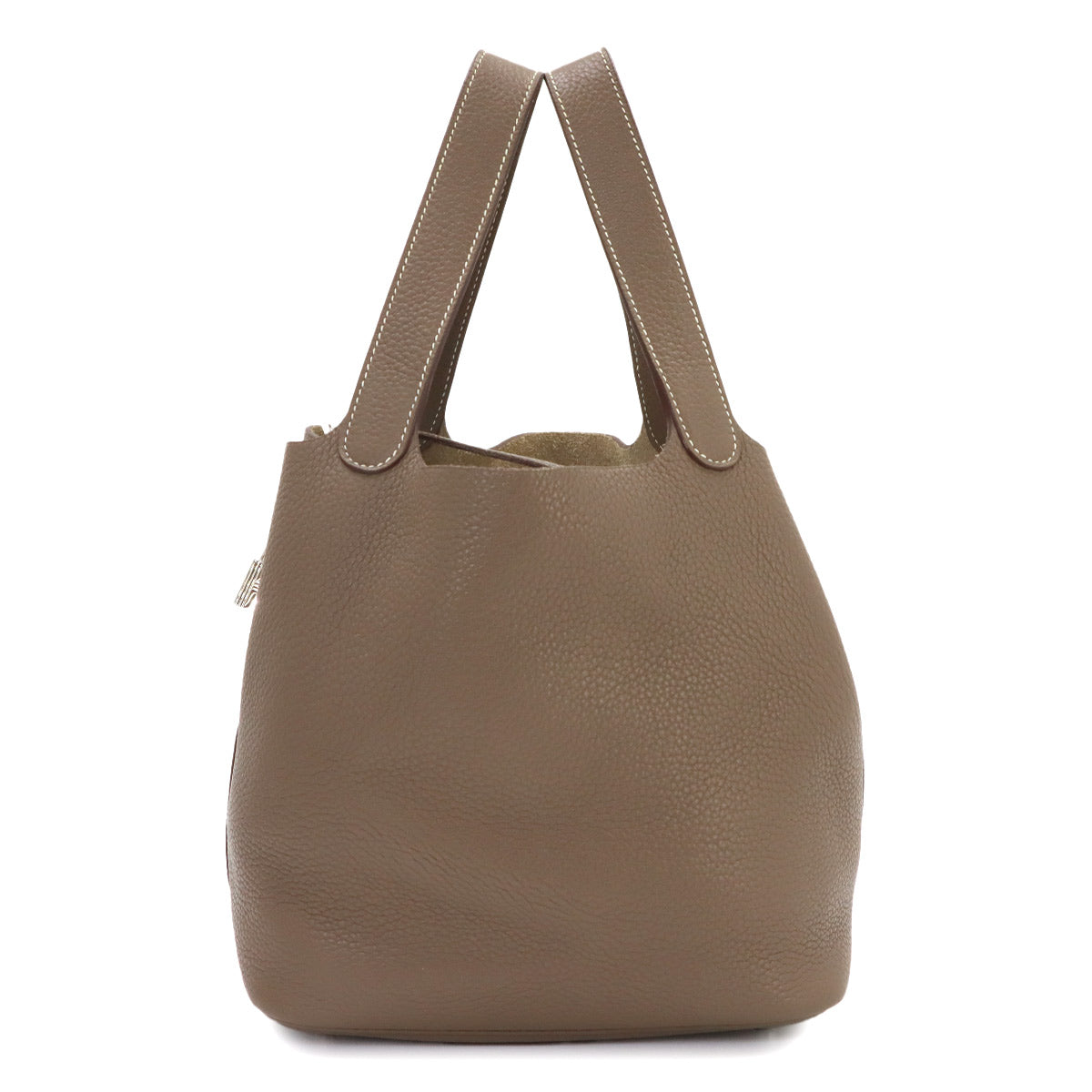 Picotin Lock MM Hand Bag Taurillon Clemence Etoupe Purse