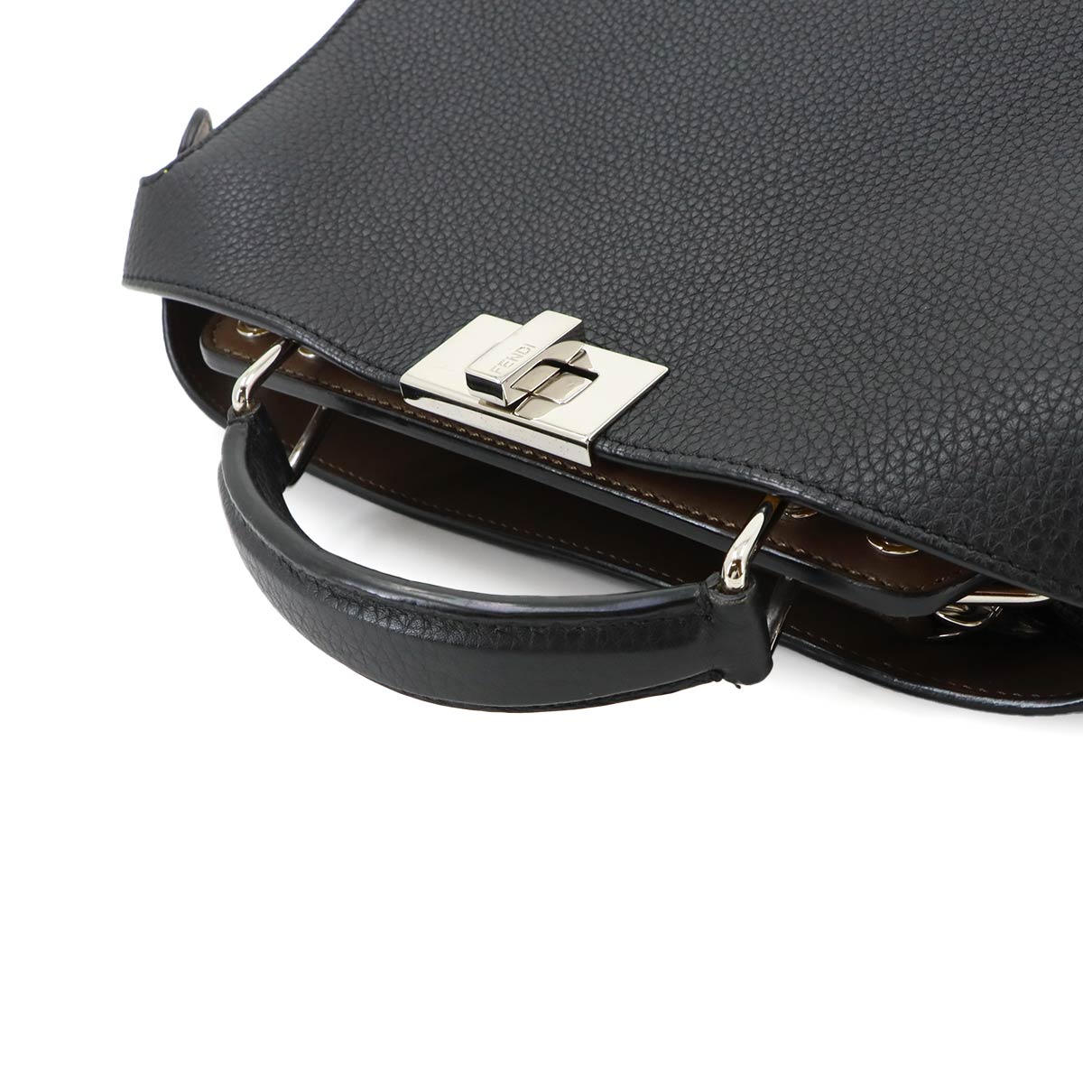 Peekaboo Iseeu Mini Hand Shoulder Bag Leather Black 7VA530 Purse