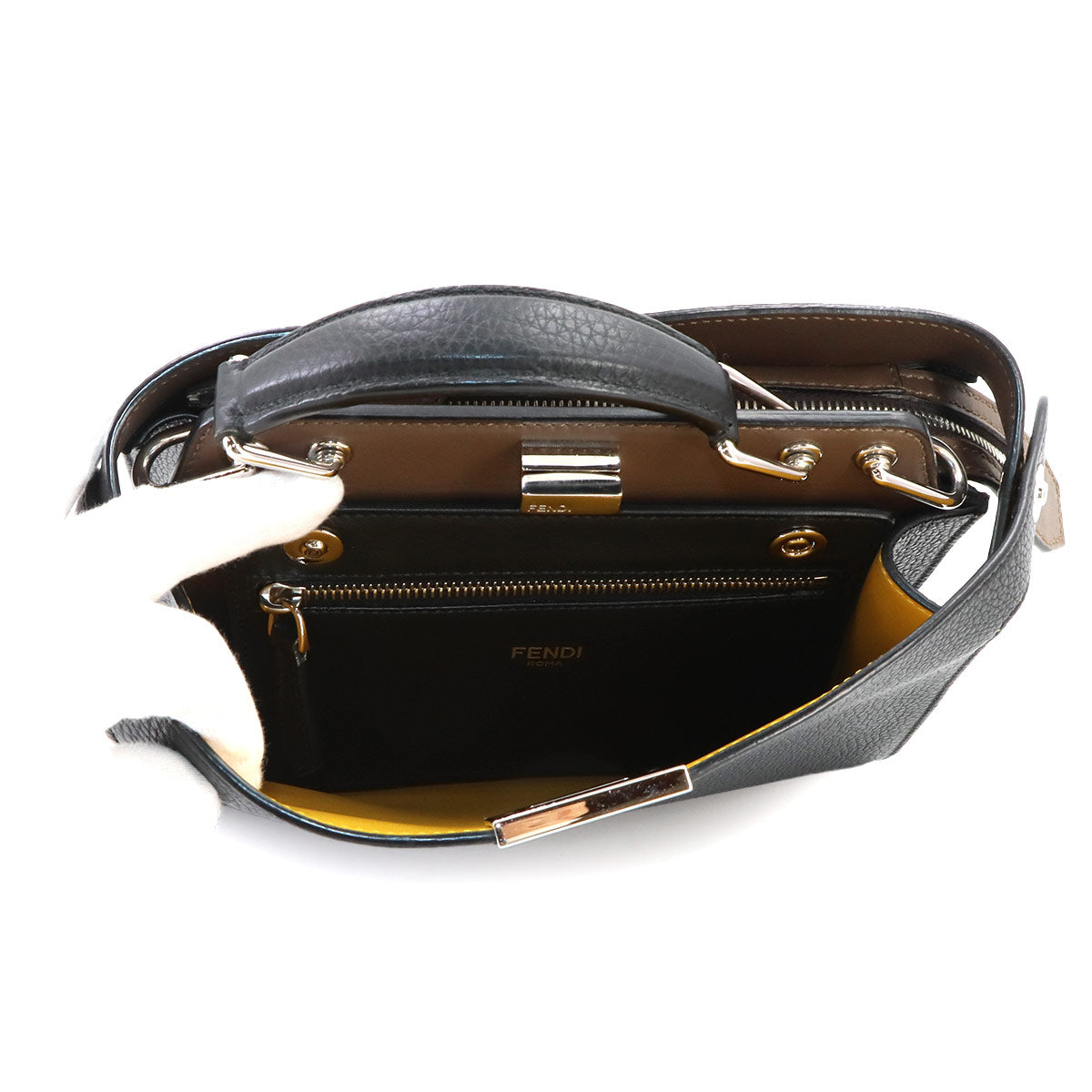Peekaboo Iseeu Mini Hand Shoulder Bag Leather Black 7VA530 Purse