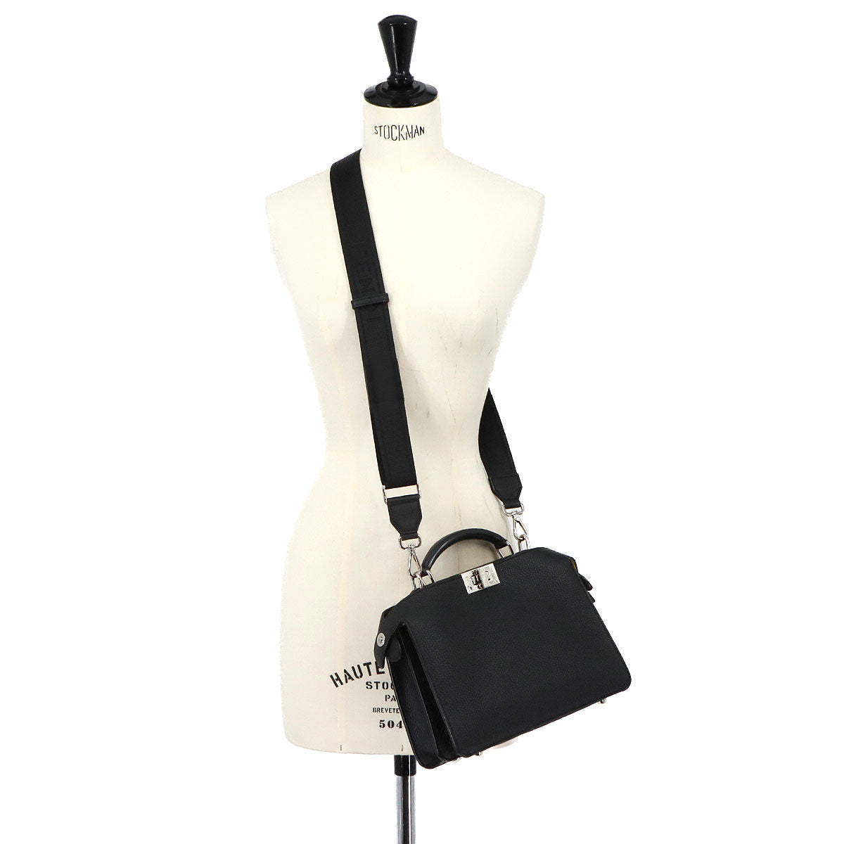 Peekaboo Iseeu Mini Hand Shoulder Bag Leather Black 7VA530 Purse