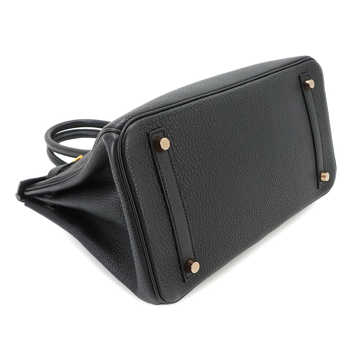 Birkin 30 Togo Leather Black Hand Bag Purse