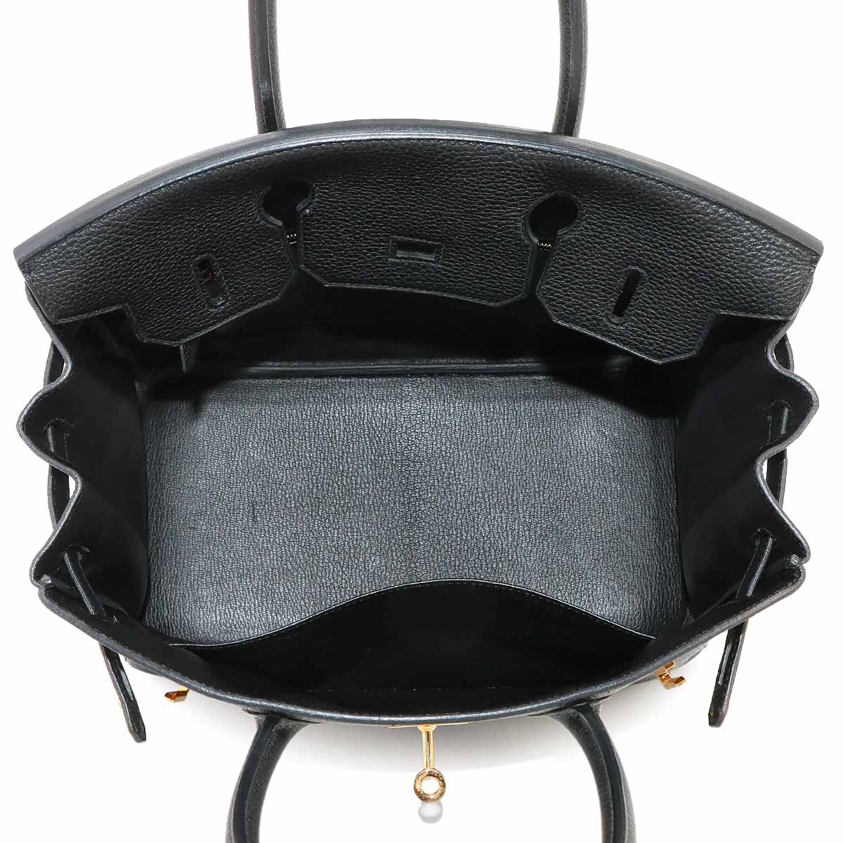 Birkin 30 Togo Leather Black Hand Bag Purse