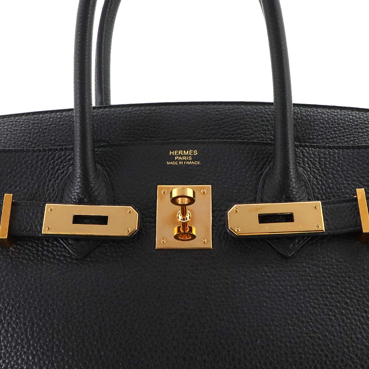 Birkin 30 Togo Leather Black Hand Bag Purse