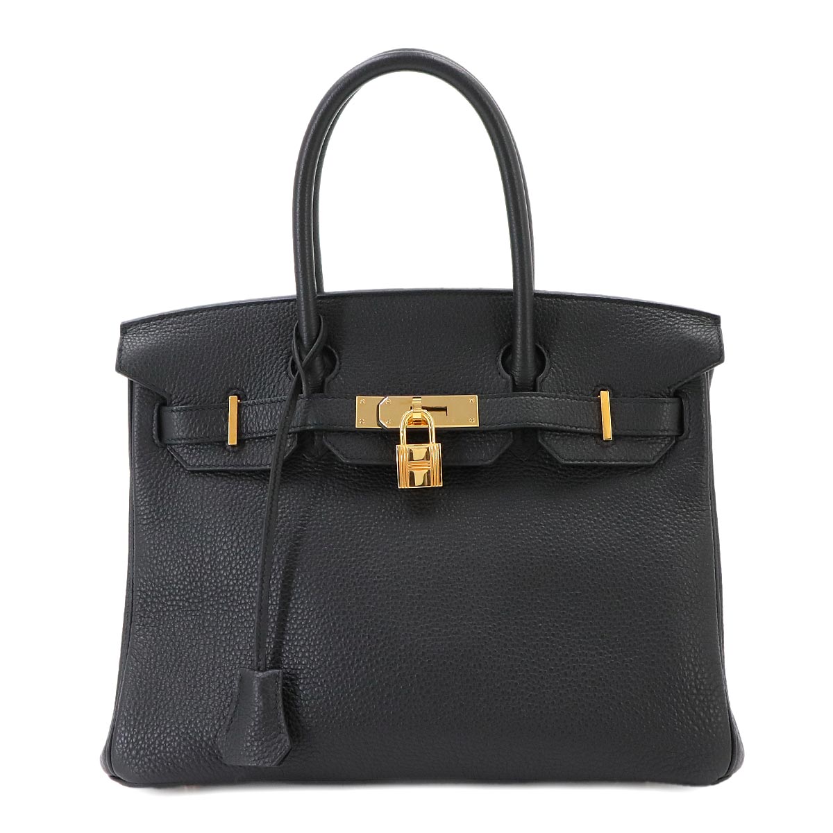 Birkin 30 Togo Leather Black Hand Bag Purse