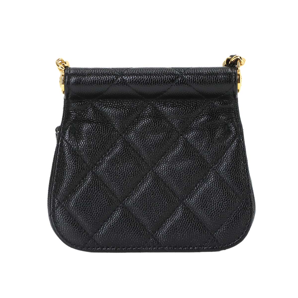 Matelasse Mini Chain Shoulder Bag Leather Black AP3004