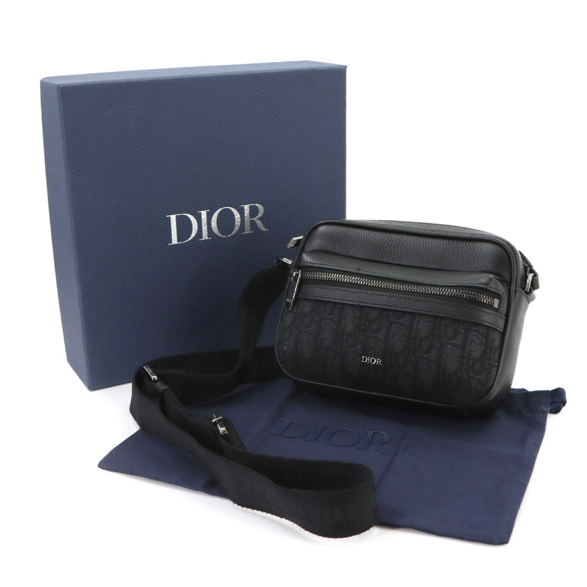 Oblique Rider 2.0 Zipped Messenger Shoulder Bag Leather
