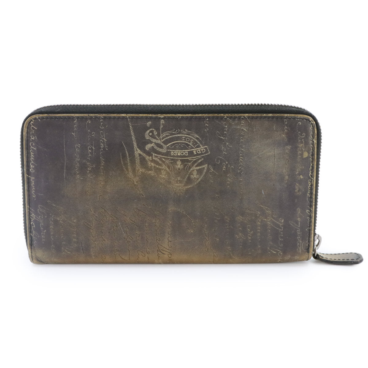 Calligraphy Itauba Long Wallet Venezia Leather Brown Black