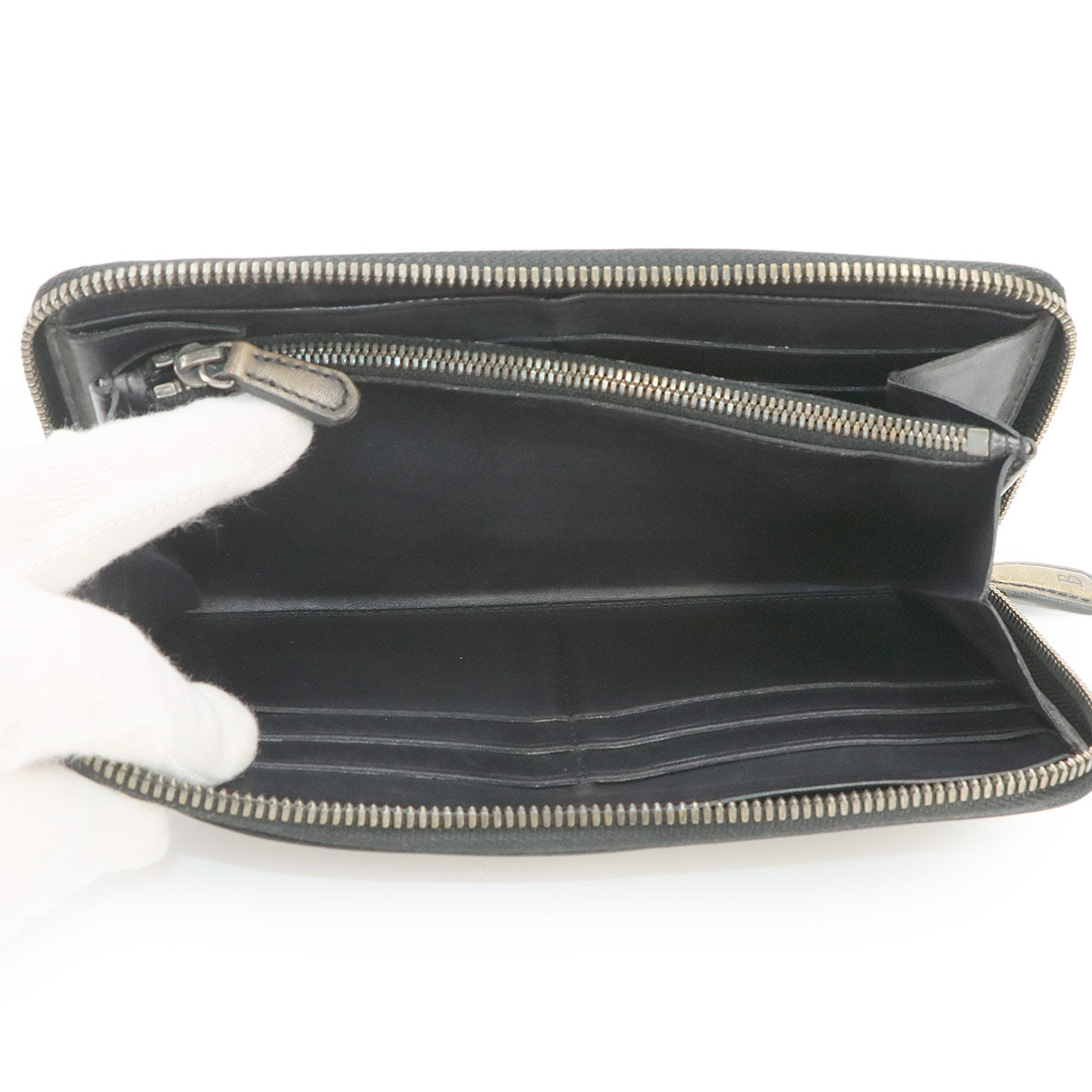 Calligraphy Itauba Long Wallet Venezia Leather Brown Black