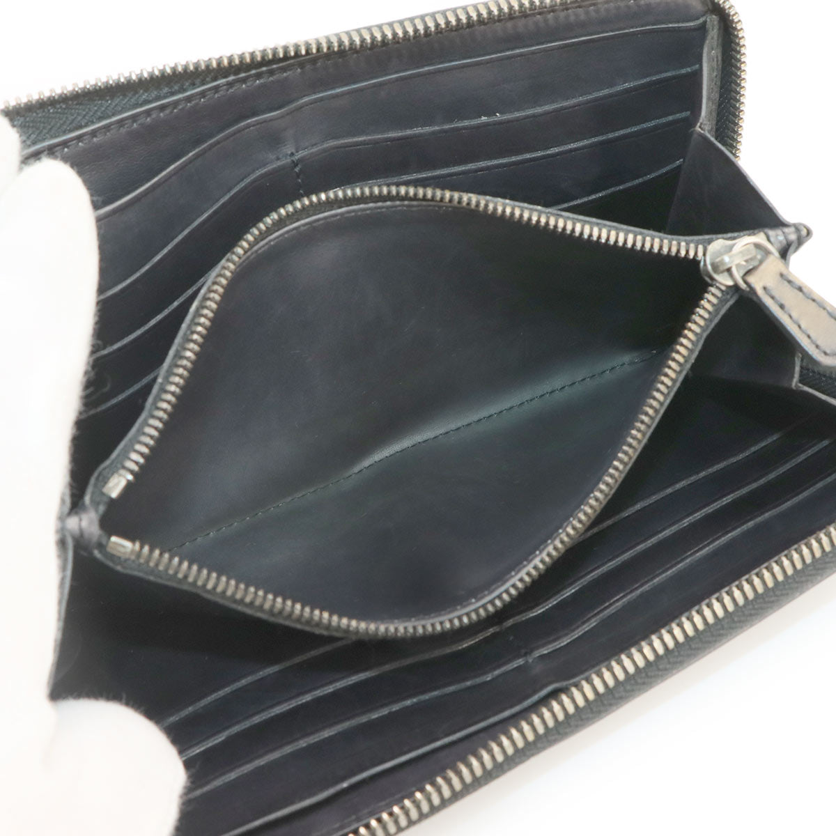 Calligraphy Itauba Long Wallet Venezia Leather Brown Black